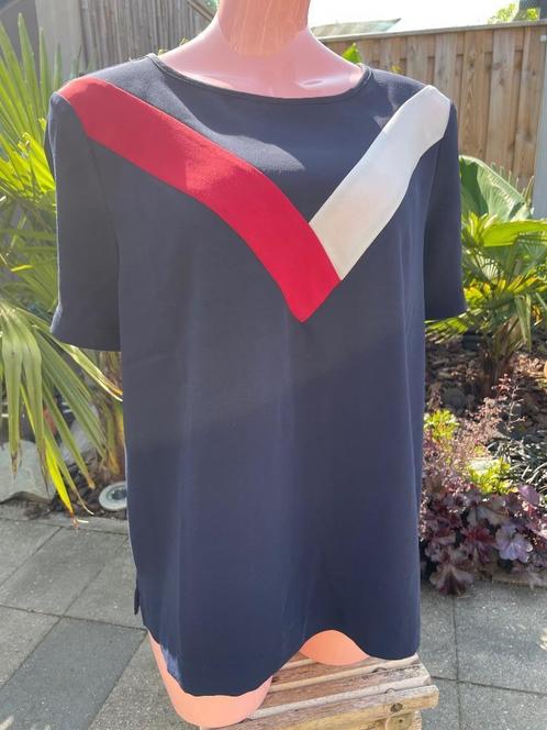 Tommy Hilfiger Top – ruime pasvorm – donkerblauw met rood/wi, Kleding | Dames, Tops, Zo goed als nieuw, Maat 38/40 (M), Blauw