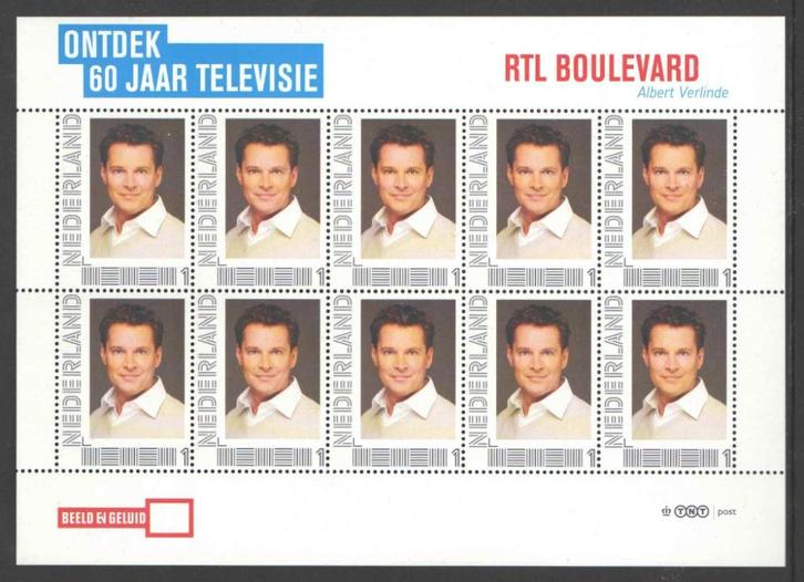 Postzegels Ontdek 60 jaar Televisie: RTL Boulevard, Postzegels en Munten, Postzegels | Nederland, Postfris, Na 1940, Ophalen of Verzenden