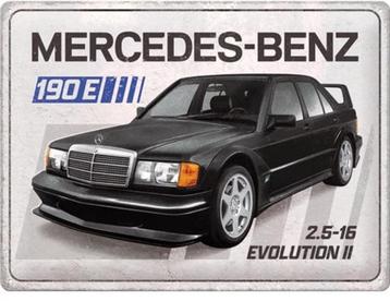 Mercedes-Benz 190 E 2.5-16 Evolution II.  Metalen wandbord beschikbaar voor biedingen