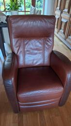 Fauteuil leer bruintinten, Huis en Inrichting, Fauteuils, Ophalen, Zo goed als nieuw, 75 tot 100 cm, 50 tot 75 cm