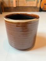 Bruine pot keramiek - D14 H13 ‘Pot Jordy Caramel’, Rond, Ophalen of Verzenden, Zo goed als nieuw, Aardewerk