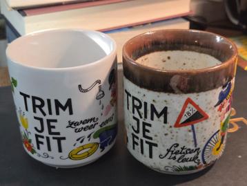  Twee mokken , Bavaria,  "Trim je fit".  uit 1969   beschikbaar voor biedingen