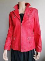 Leren jasje/rood jack leer/maat 38/M/ritsen/ritsjes/jas, Ophalen of Verzenden, Zo goed als nieuw, Maat 38/40 (M), Rood