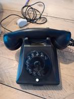 Vintage Zwarte bakeliete Telefoon met Draaischijf, Telecommunicatie, Vaste telefoons | Niet Draadloos, Ophalen of Verzenden, Gebruikt