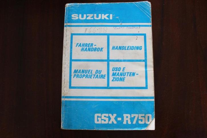 SUZUKI GSX R750 1989 handleiding GSXR 750 GSXR750, Motoren, Handleidingen en Instructieboekjes, Suzuki, Ophalen of Verzenden