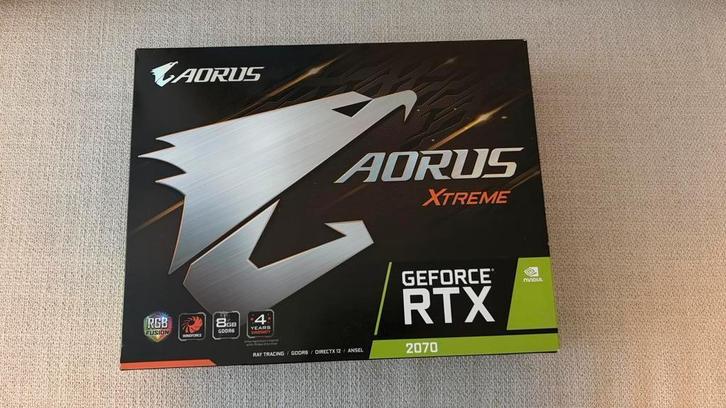 Aorus RTX 2070 Extreme Geforce Nvidia, Computers en Software, Videokaarten, Zo goed als nieuw, Nvidia, PCI-Express 3.0, GDDR6