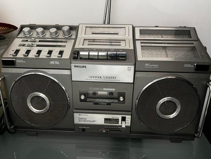Philips D8703 Boombox - Vintage Radio Cassette Recorder, Audio, Tv en Foto, Radio's, Gebruikt, Radio, Ophalen of Verzenden
