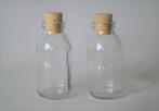 Mini glazen flesjes 10 cm met of zonder kurk p/st., Ophalen of Verzenden, Nieuw