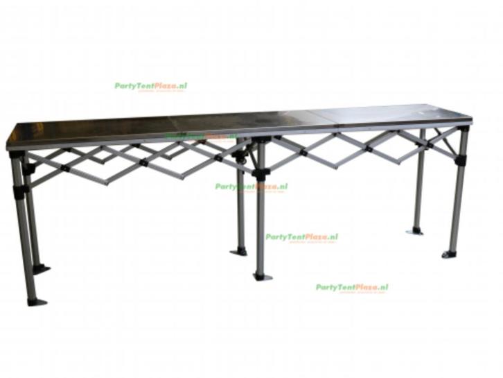 RVS Scharniertafel 281 cm – Sterk, stijlvol & mobiel, Huis en Inrichting, Barren, Nieuw, Ophalen of Verzenden