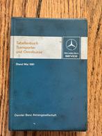 Mercedes tabellen boekje 1981 transporter en omnibus 309 601, Ophalen of Verzenden