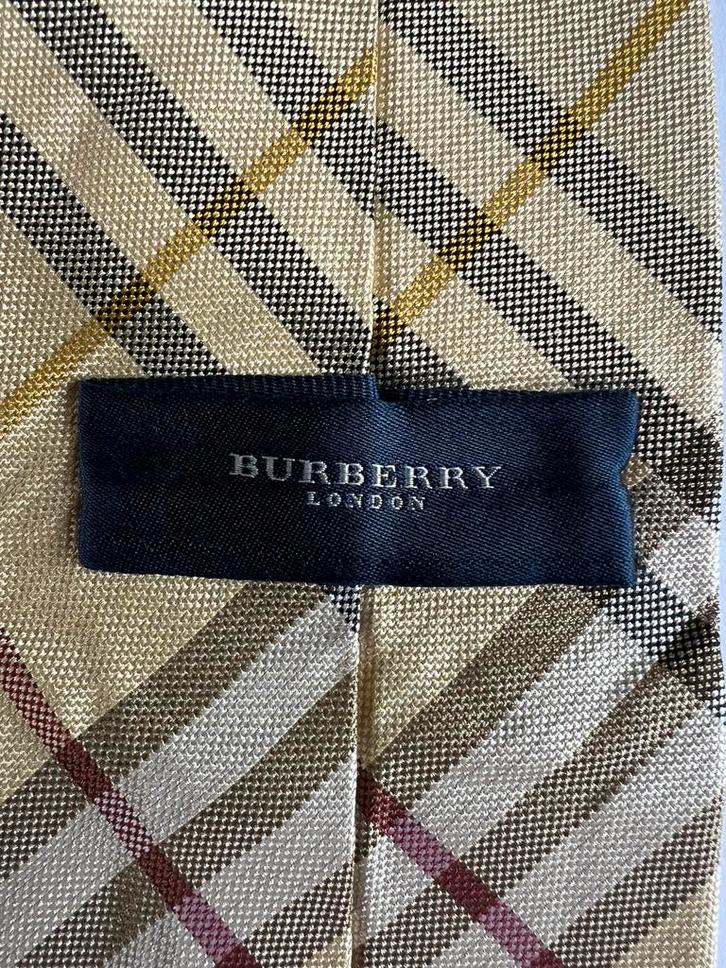 Vintage Burberry London zijden stropdas in iconische ruit., Kleding | Heren, Stropdassen, Zo goed als nieuw, Beige, Ophalen of Verzenden