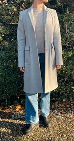 Maje: lange wollen, lichtgrijze jas, Maat 38/40 (M), Ophalen of Verzenden, Grijs, Maje