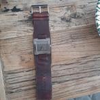 Guess Horloge - Vintage Look, Sieraden, Tassen en Uiterlijk, Staal, Polshorloge, Ophalen of Verzenden, Leer