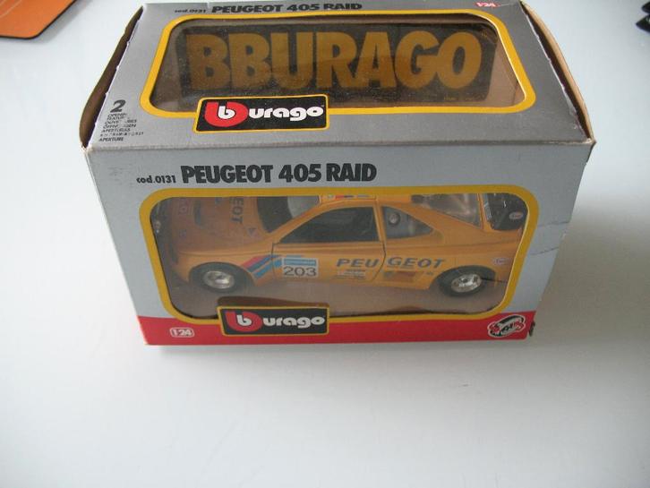 Bburago Peugeot 405 Turbo 16 N 203 Rally Paris Dakar 1987, Hobby en Vrije tijd, Modelauto's | 1:24, Zo goed als nieuw, Auto, Bburago