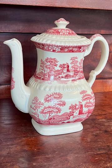 Spode Tower Pink & White Koffiepot beschikbaar voor biedingen