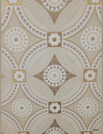 14011 seventies retro bloem cirkel patroon behang swiet beschikbaar voor biedingen