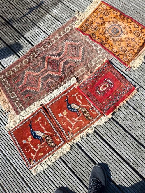 Vintage Perzische Tapijtjes - Set van 4, Antiek en Kunst, Antiek | Kleden en Textiel, Ophalen of Verzenden