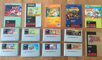 Super Nintendo (SNES) spellenpakket met handleidingen beschikbaar voor biedingen