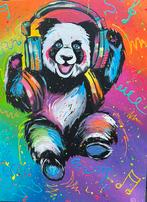 Kleurrijke panda 50x70cm op canvas, Huis en Inrichting, Woonaccessoires | Schilderijen, Tekeningen en Foto's, Ophalen, Nieuw, Schilderij