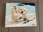 Klein schilderij van ijsbeertje, Ophalen, Minder dan 50 cm, Nieuw, Schilderij