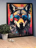 Vos koptelefoon schilderij, Antiek en Kunst, Ophalen of Verzenden