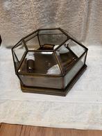 Frantzen Vintage messing lamp, Ophalen, Gebruikt, Glas, Minder dan 50 cm