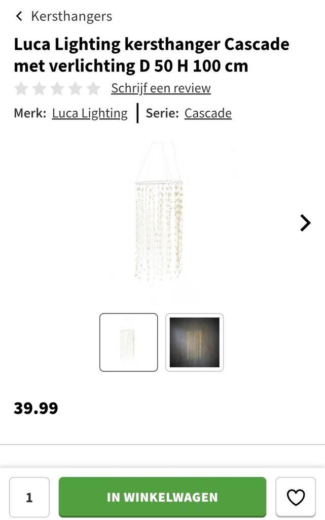 Luca lighting kersthanger 100cm, Diversen, Kerst, Ophalen of Verzenden