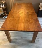 Massief teak eettafel (incl. 6 Loom Furniture stoelen), Huis en Inrichting, Tafels | Eettafels, Ophalen, Teakhout, 200 cm of meer