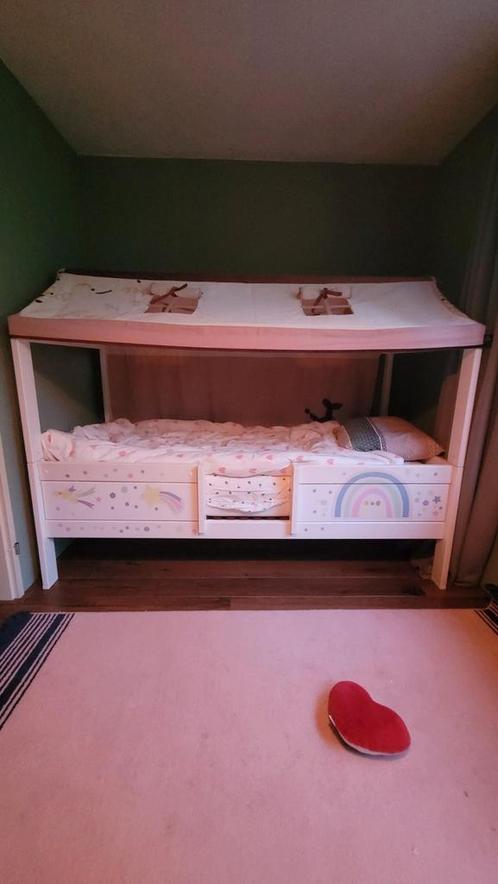 Life time bed 4 in 1 met dak en achterwand, Kinderen en Baby's, Kinderkamer | Bedden, Zo goed als nieuw, 180 cm of meer, 85 tot 100 cm