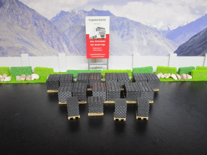 Lading Stenen Zwart "Ex Wsi Oplegger , Zie Omschrijving", Hobby en Vrije tijd, Modelauto's | 1:50, Nieuw, Bus of Vrachtwagen, Wsi