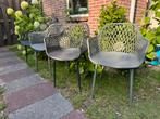 4 kuip tuinstoelen 2x antraciet, 2x groen, Ophalen, Zo goed als nieuw, Kunststof