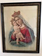 katholieke afbeelding van de Madonna met het kind in lijst, Ophalen, Kaart of Prent