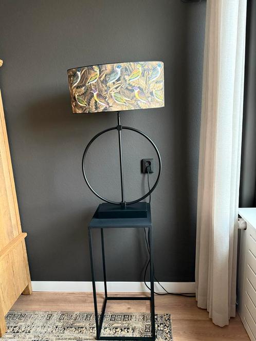 Tafellamp met Vogelprint Modern, Huis en Inrichting, Lampen | Vloerlampen, Zo goed als nieuw, Minder dan 100 cm, Metaal, Ophalen of Verzenden