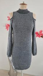 Cold Shoulder Trui Jurk Zilver Glitter - Mt 40, Maat 38/40 (M), Atmosphere, Overige kleuren, Ophalen of Verzenden