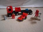 duplo Ferrari set met truck, racewagen en poppetjes, Ophalen of Verzenden, Gebruikt, Complete set, Duplo