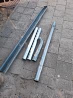 Zinken regenpijpen en dakgoot/mastgoot, Doe-het-zelf en Verbouw, Buizen en Afvoer, Ophalen, Gebruikt, Zink, Dakgoot