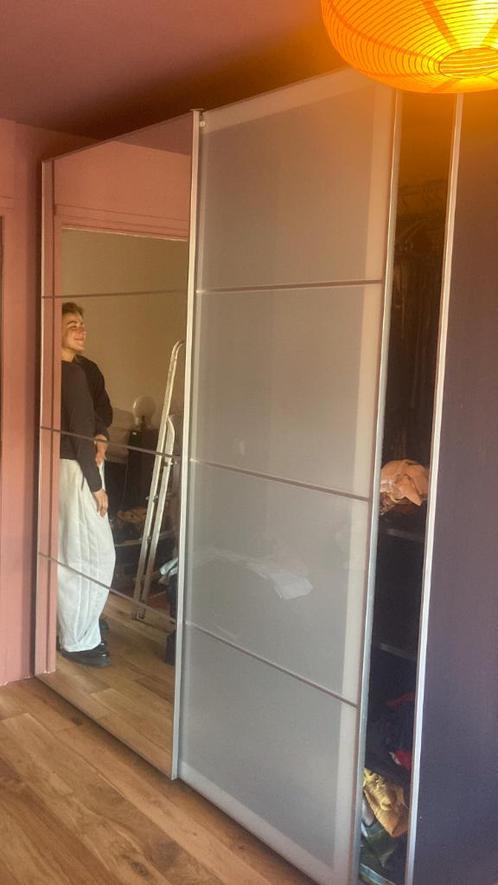 4 panelen pax schuifdeur melkglas 100x236, Huis en Inrichting, Kasten | Kledingkasten, Zo goed als nieuw, 200 cm of meer, 100 tot 150 cm