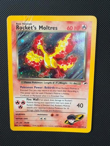 Rocket’s Moltres Gym Heroes 12/132 beschikbaar voor biedingen