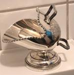 Engels vintage verzilverde suikerpothelmvorm Handgegraveerd., Ophalen of Verzenden