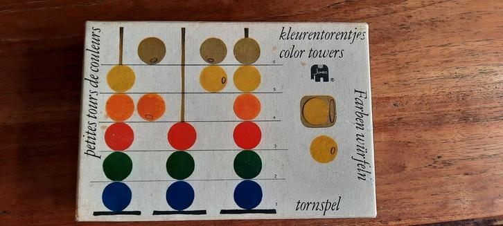 Vintage kinderspel Kleurentorentjes '70, Hobby en Vrije tijd, Gezelschapsspellen | Overige, Gebruikt, Ophalen of Verzenden