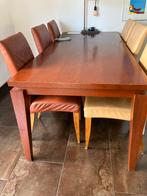 Kersen Eetkamerset: Eettafel (90x200) + 6 Leren Stoelen, Huis en Inrichting, Ophalen, Gebruikt, Overige kleuren, Vijf, Zes of meer stoelen