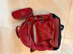 Rode Kipling rugzak met etui en aapje, 40 tot 50 cm, Ophalen of Verzenden, Gebruikt, 30 tot 40 cm