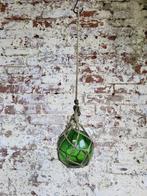 Brocante / vintage groene glazenbol, drijver / allegonda, Antiek en Kunst, Ophalen of Verzenden