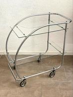 Vintage trolly met glazen plateau ‘s, Gebruikt, Trolly, Ophalen of Verzenden, Trolly