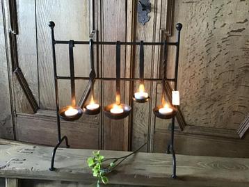 NIEUW 5 lepels windlichten aan metalen houder beschikbaar voor biedingen