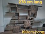 Open steigerhouten vakjeskast, Huis en Inrichting, Kasten | Boekenkasten, Ophalen, 25 tot 50 cm