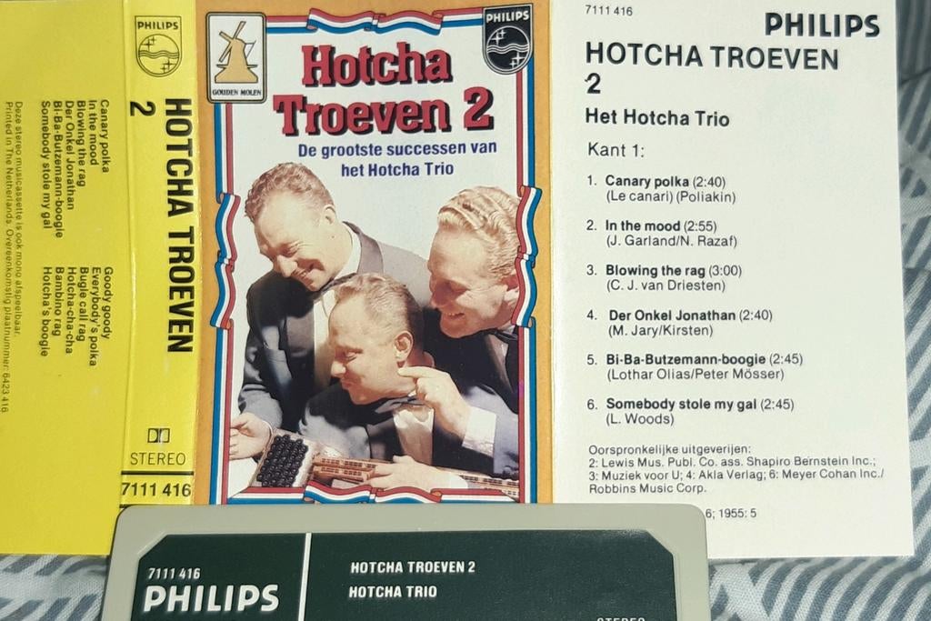 Hotcha Troeven - Philips Cassettebandje hotcha trio, Gebruikt, Overige genres, 1 bandje, Ophalen of Verzenden