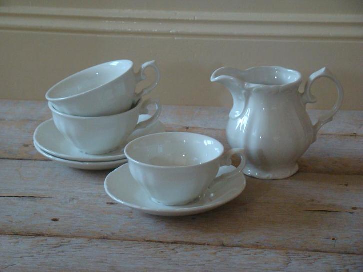 Servies, Spaans, Pontesa, wit, gaaf, Antiek en Kunst, Antiek | Servies los, Ophalen of Verzenden