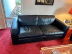 Bank zwart leer, Jan des Bouvrie, model Gelderland, Huis en Inrichting, Banken | Bankstellen, Ophalen, Gebruikt, Rechte bank, 200 tot 250 cm