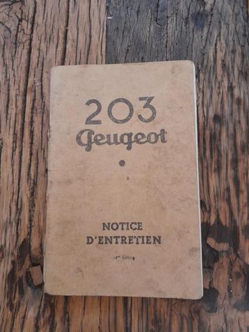 Instructieboekje Peugeot 203 beschikbaar voor biedingen